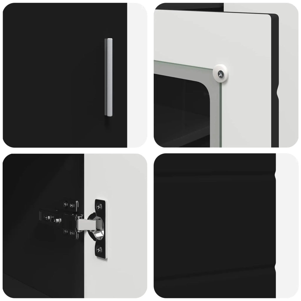 Armadio in Legno Nero 88,5 x 30,5 x 73 cm Legno multistrato
