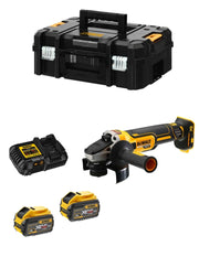 Smerigliatrice DeWALT DCG418X2 FlexVolt (2 x 54V/18V 9,0 Ah + DCB116 + TSTAK II)