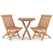 Set da Pranzo per Giardino 3 pz | Set Salotto da Giardino in Legno Massello di Teak