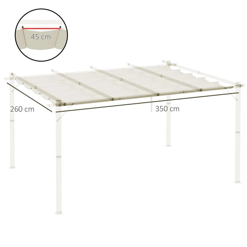 TETTUCCIO DI RICAMBIO PER PERGOLA GAZEBO DA GIARDINO DA 3X4 M IN POLIESTERE CREMA