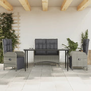 Set da Pranzo da Giardino 4 pz con Cuscini in Polyrattan Grigio 3203504