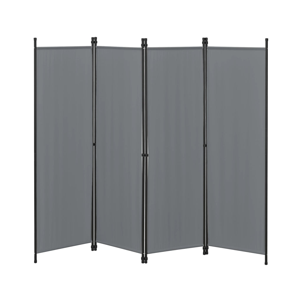 Paravento Divisorio Huesca a 4 Pannelli Separé Pieghevole 171x200 cm Grigio Scuro [en.casa]