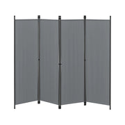 Paravento Divisorio Huesca a 4 Pannelli Separé Pieghevole 171x200 cm Grigio Scuro [en.casa]