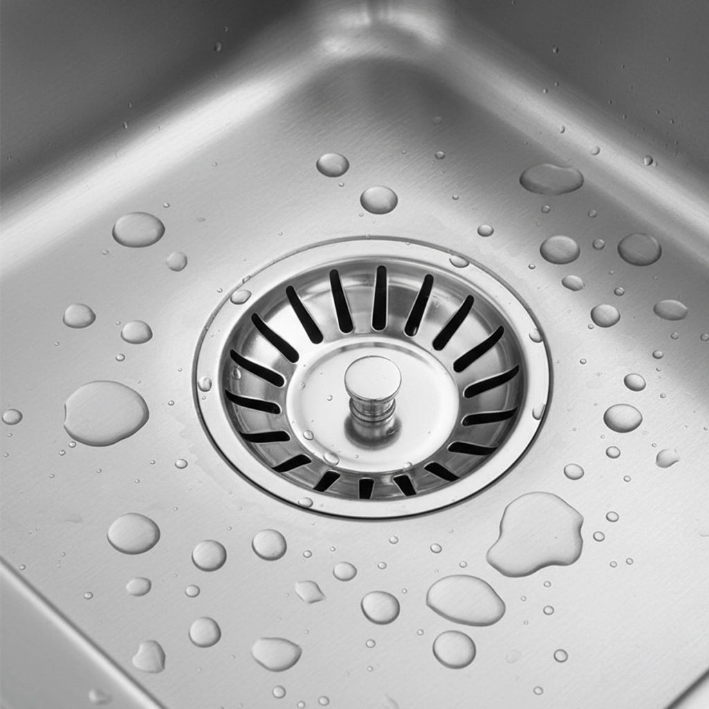 Filtro per lavello da cucina da 7,75 cm con funzione tappo in gomma a tenuta stagna Argento Avizar