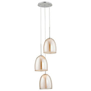 Lampada a sospensione Ronda 3 luci E27 cromo vetro