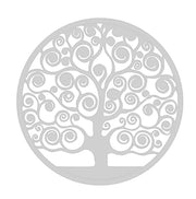 PANNELLO DEORATIVO TONDO IN METALLO 40 CM ALBERO DELLA VITA BIANCO