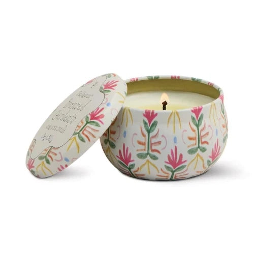 Candela in latta stampata Tulipano 56 g (2 oz) - Gardenia bronzata