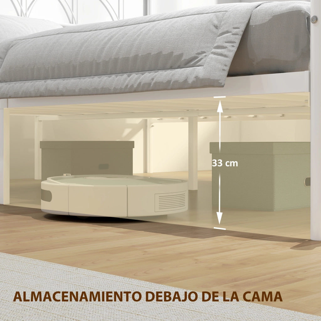 Letto Contenitore Matrimoniale con Testiera ¨C Zephmum ¨C 160x200 cm in Acciaio
