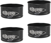 Set di stampi per mini-torte a forma rotonda con fondo rimovibile e rivestimento antiscivolo - torte di formaggio, torte, quiches - 4 pezzi 

Specifiche tecniche: 
- Lunghezza complessiva: 105 cm