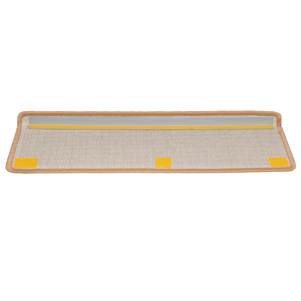 Tappetini per scale 10 pz 65x21x4 cm Beige Bordo rettangolare 149819