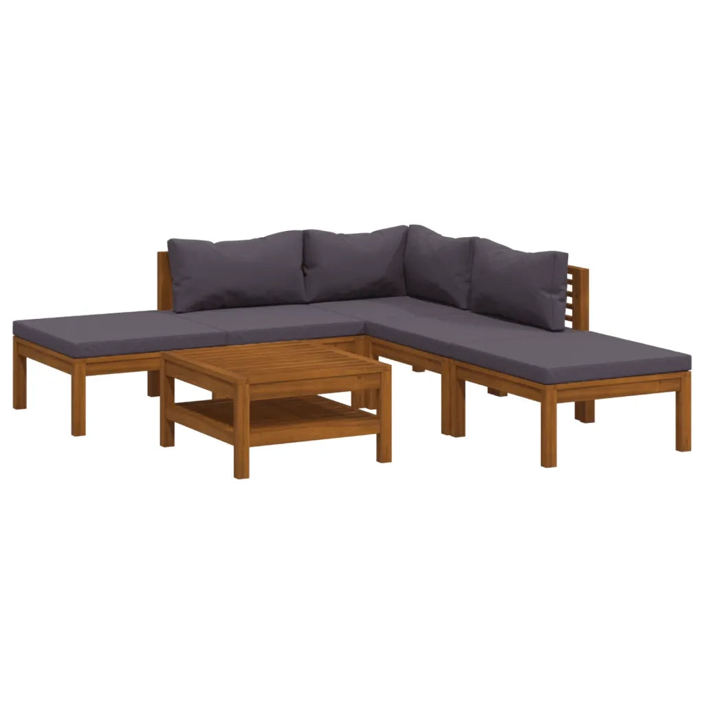 Set Divani da Giardino 6 pz con Cuscini in Massello di Acacia 3086892