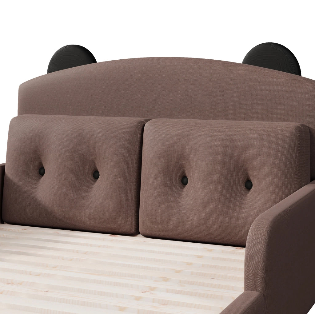 Letto a piattaforma 140x200 cm con testiera a orsetto