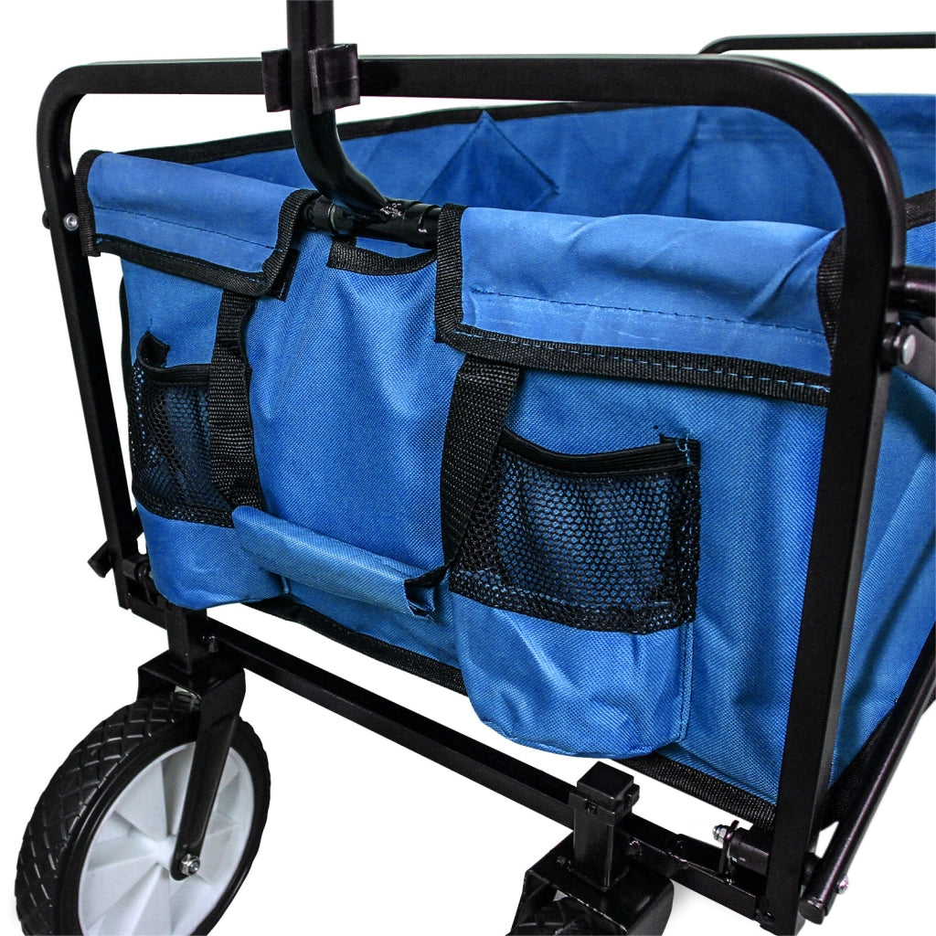 Carrello Pieghevole Fuoristrada 70kg Ruote 360° Acciaio Blu
