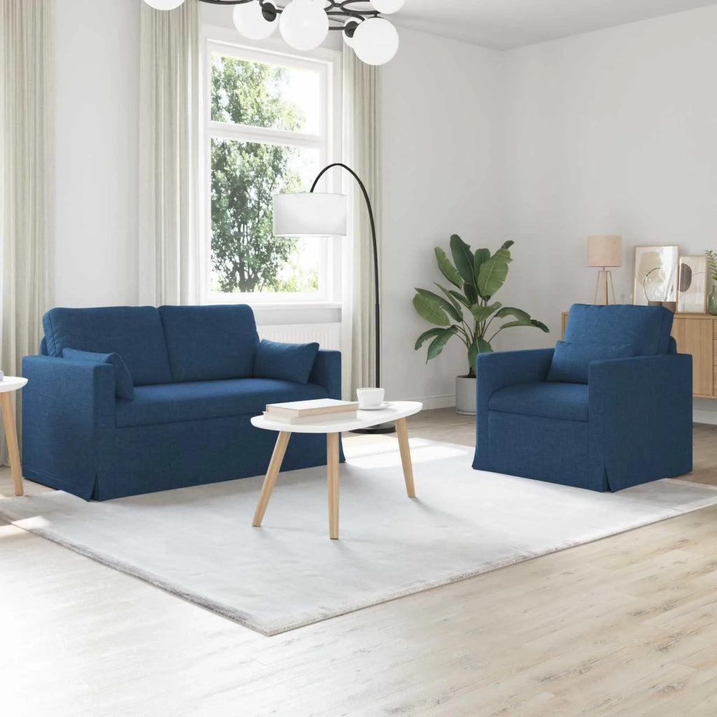 Set di divani 2 pcs Blu 139 x 78 x 80 cm Tessuto