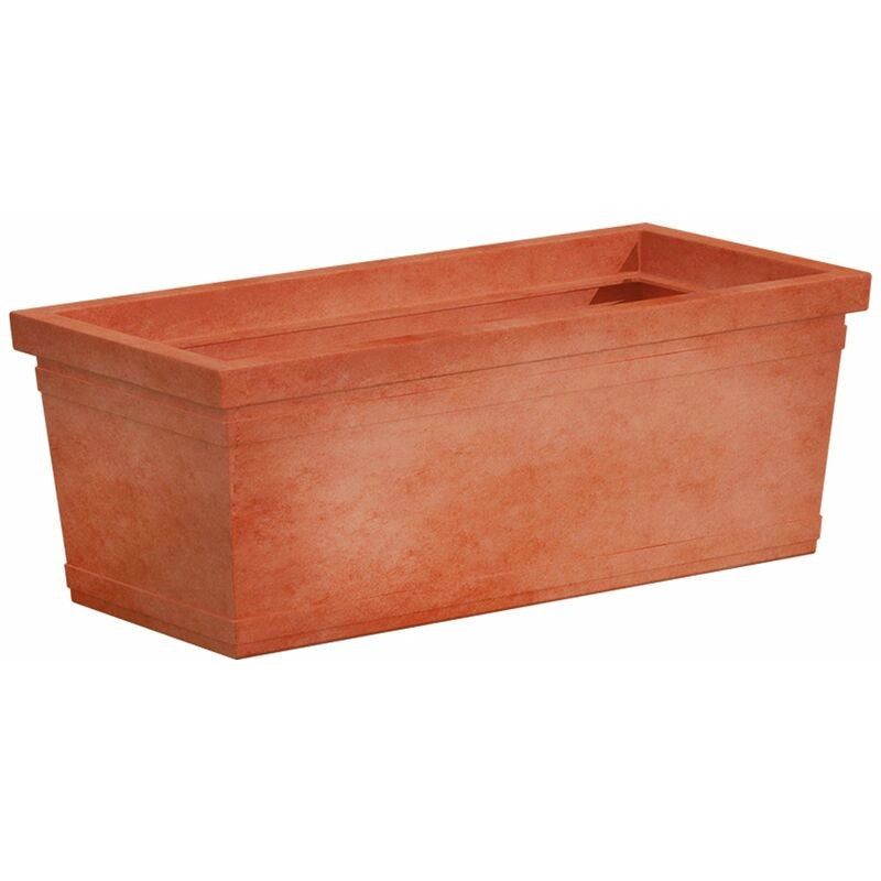 Vaso Fioriera decorativo classico tradizionale 80x40 H34 in polimero resistente terracotta per piante per giardini e terrazze - Made in Italy