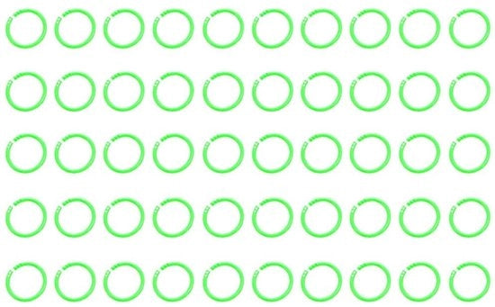 Ferriture di sicurezza 50 pezzi - Anelli in plastica - Rimovibili - Verde - Diametro interno 28 mm - Sicurezza effettiva - Cinghia di anello