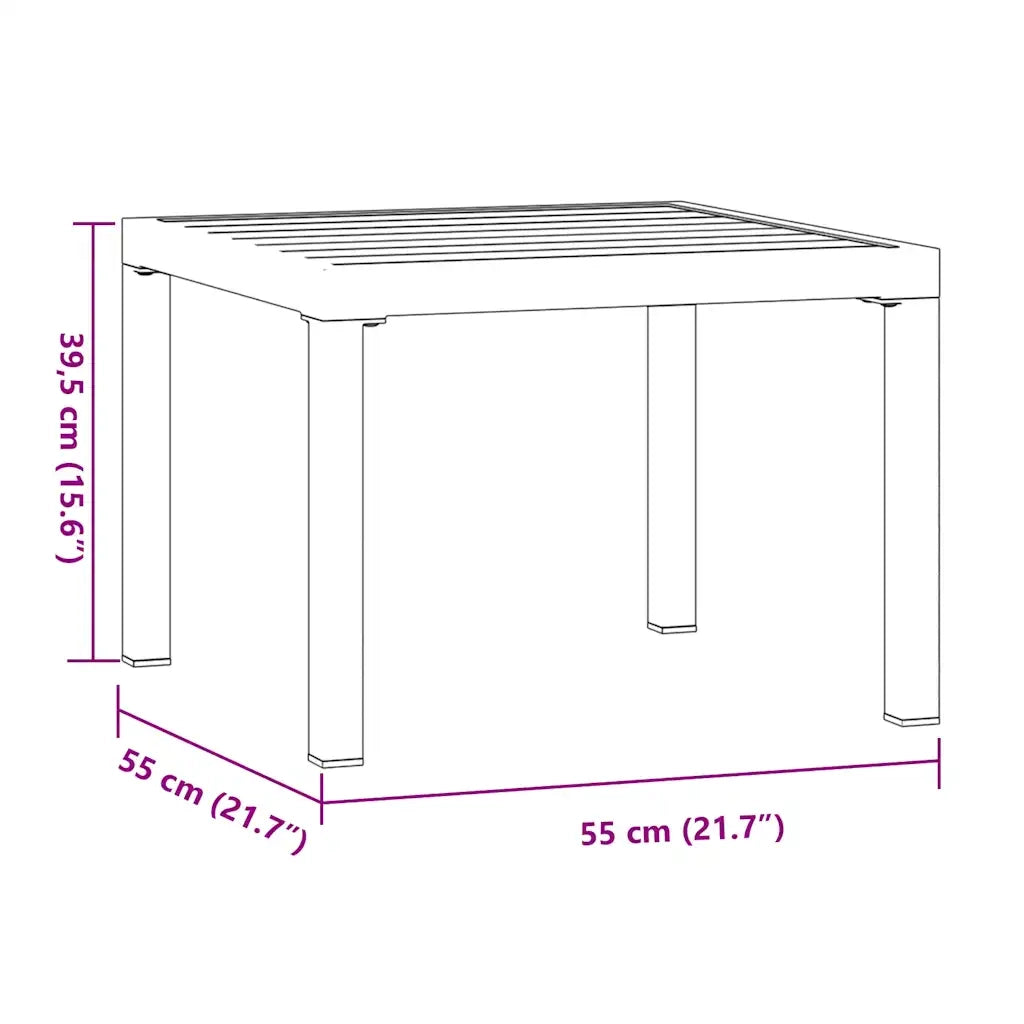 Tavolino-Tavolino da soggiorno-Tavolo Giardino Nero 55x55x39,5cm Acciaio Verniciato Polvere