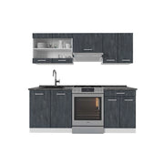 Vicco Mobile da cucina Nero cemento/bianco 200 cm PL Antracite