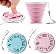 Pacco di 2 Tazze in Silicone Pieghevoli con Coperchio Aria-tetto - Tazza Viaggiabile Reutilizzabile per Camminata