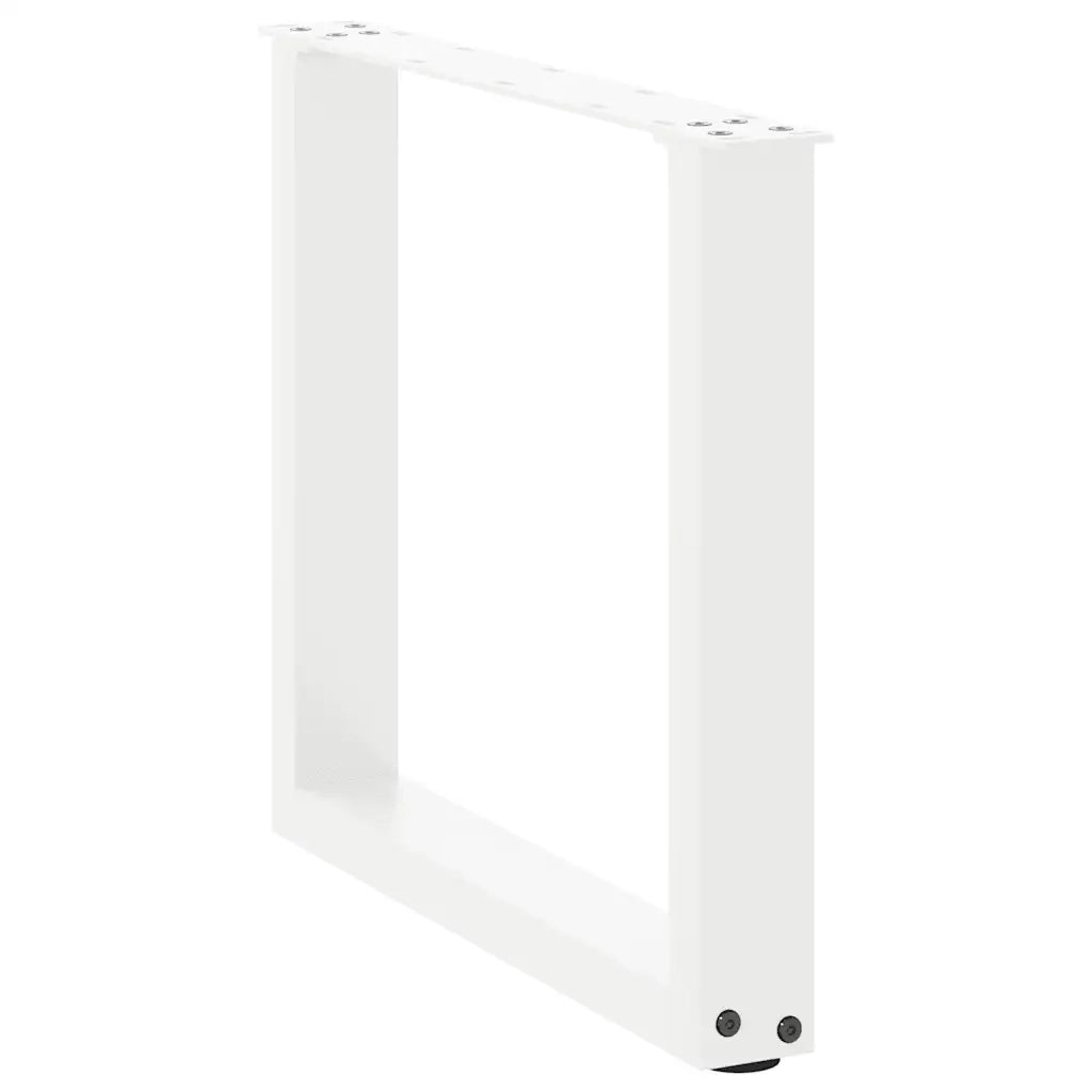 Gambe per Tavolino da Caffè a Forma di U 2 pz Bianche 50x(42-43) cm Acciaio 4013157