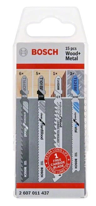 Bosch 2 607 011 437 lama per sega a gattuccio, sega a traforo e sega universale Lama per seghetto alternativo 15 pz