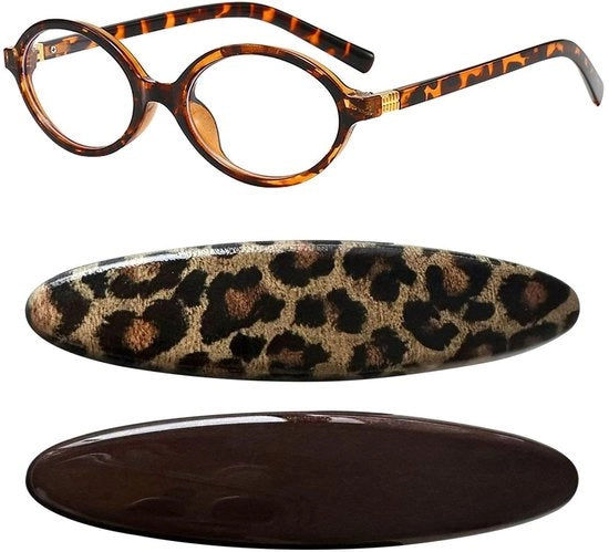Spilla per Capelli con Disegno di Leopardo - Lenti Antifatiga Blu - Accessorio Donna - 1 Unita - 6 Cm - Abbigliamento da Festa Moderno - Ferro per Capelli