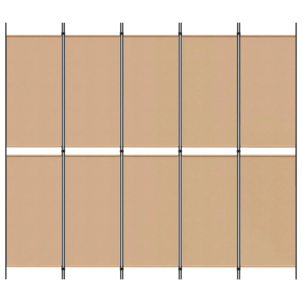 Pannello Separatore a 5 Pannelli Beige 250 x 220 cm Tessuto