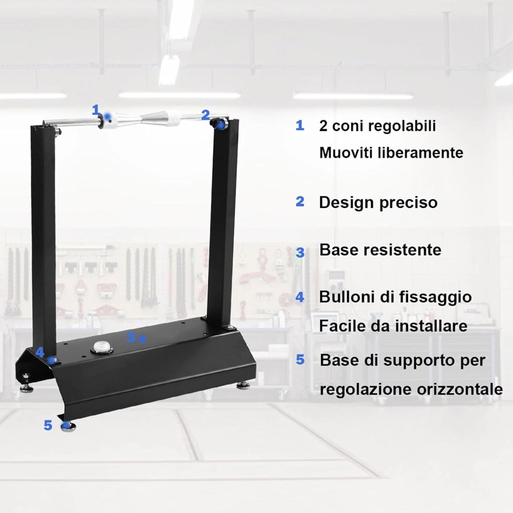 COSTWAY Equilibratrice per Ruote di Bici e Moto, Equilibratrice Statica con Base e Coni Regolabili, Equilibratrice Portatile per Bilanciare Pneumatici di Moto e Bici