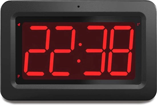 Orologio digitale con batteria e adattatore, display LED, 2 livelli di luminosità, funzione di standby, 12/24 ore
