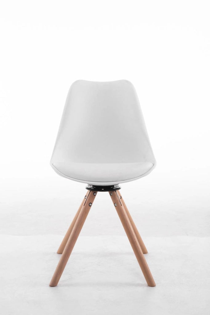 Sedia design Troyes Girevole Similpelle Rotondo bianco,natura