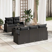 Set Divano da Giardino Nero 55 x 55 x 37 cm polyrattan