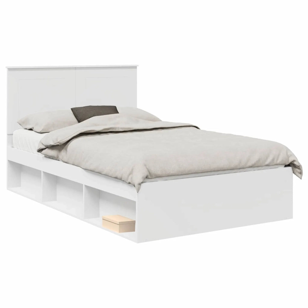 Struttura del letto Bianco 135 x 190 cm Pino massello 3409363