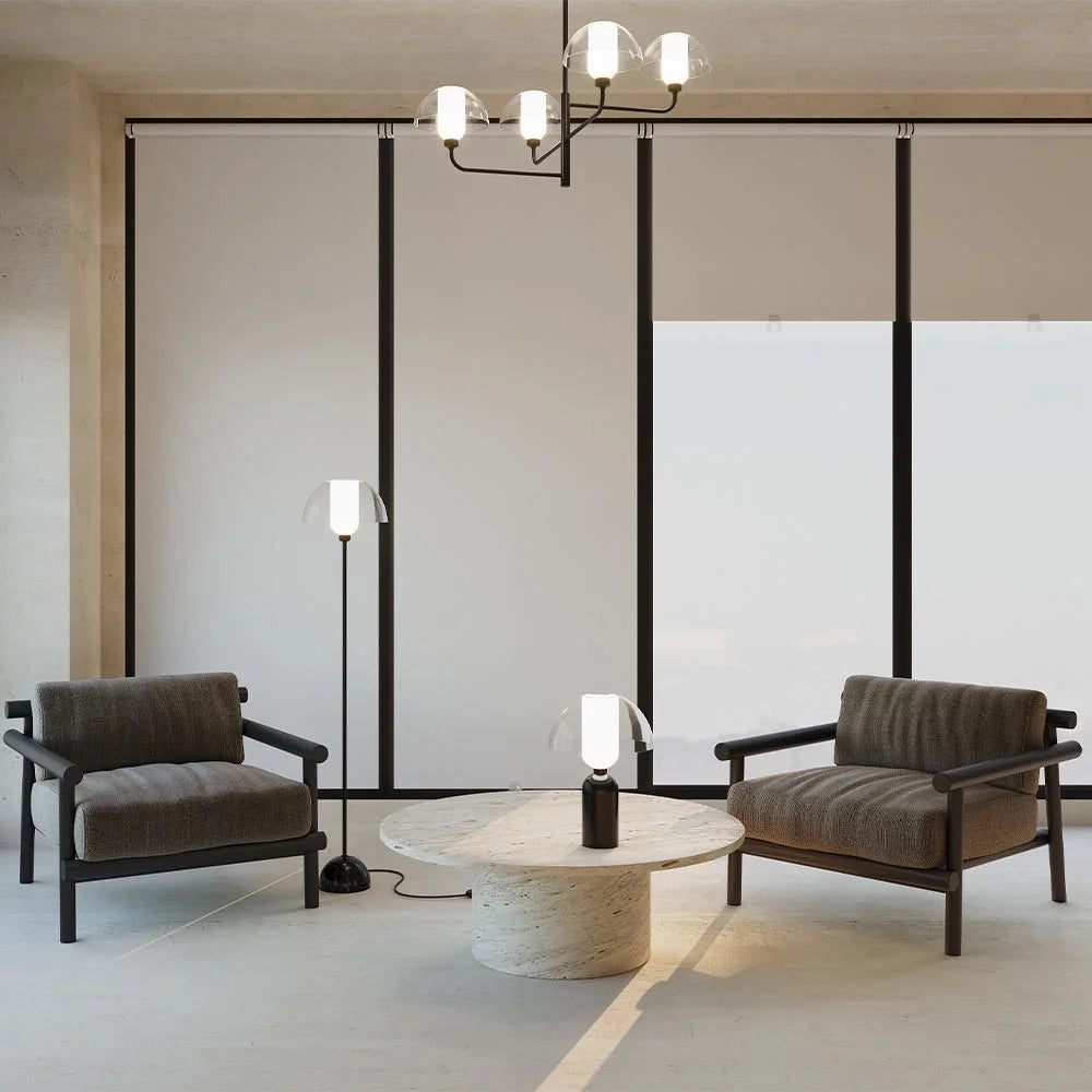 Maytoni Lampadario moderno Memory 4 luci E14 nero metallo ceramica