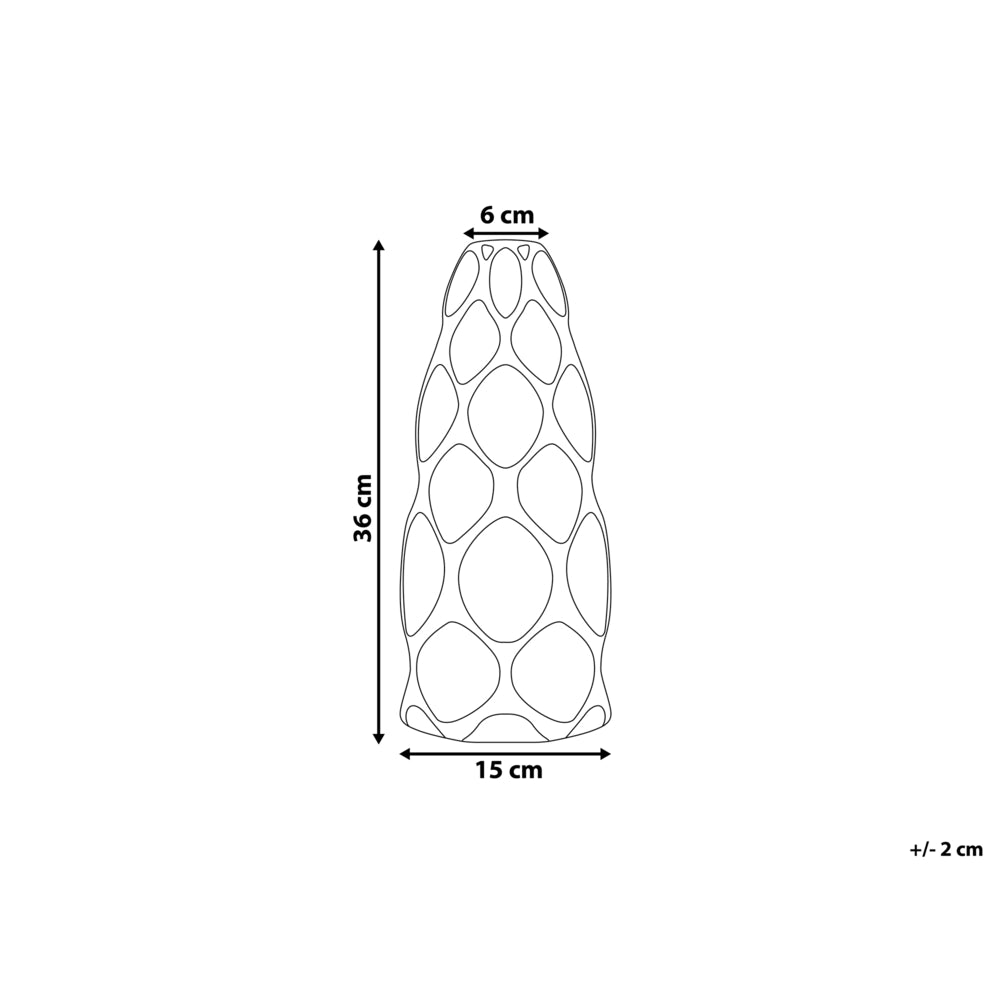 Vaso da fiori da tavola Bianco con gres porcellanato dorato 36 cm Geometrico moderno