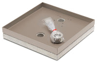 Base Portaciottolo per Fontane 40x40x8 cm in Metallo con Base in Cemento Belfer 42/BSE/10 Tortora