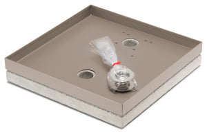 Base Portaciottolo per Fontane 40x40x8 cm in Metallo con Base in Cemento Belfer 42/BSE/10 Tortora