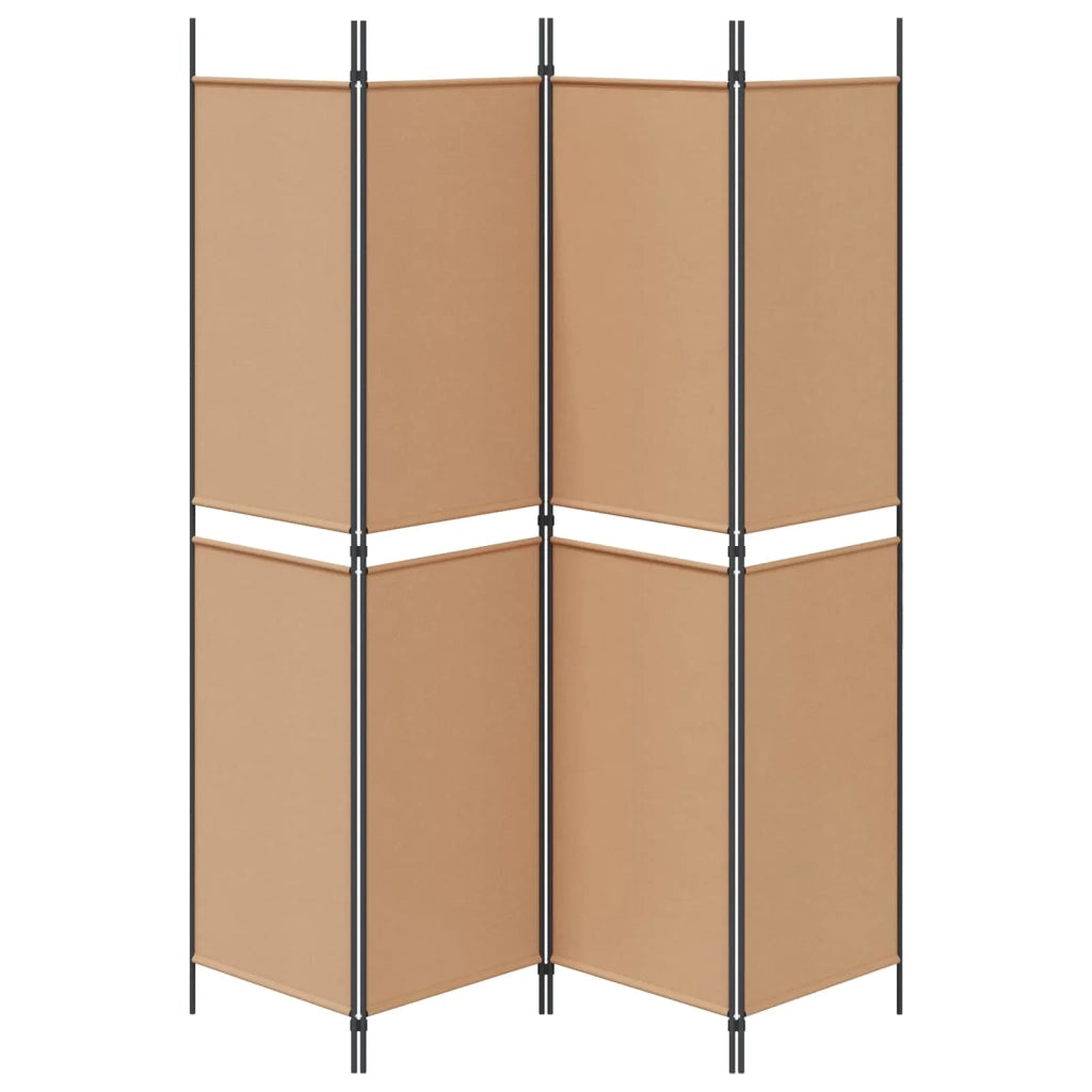 Paravento a 4 Pannelli Beige 200 x 200 cm Tessuto