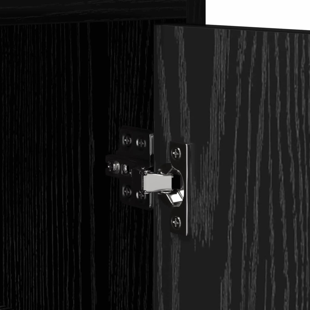 Credenza Rovere Nero 98,5 x 33 x 80 cm Legno ingegnerizzato 8011124