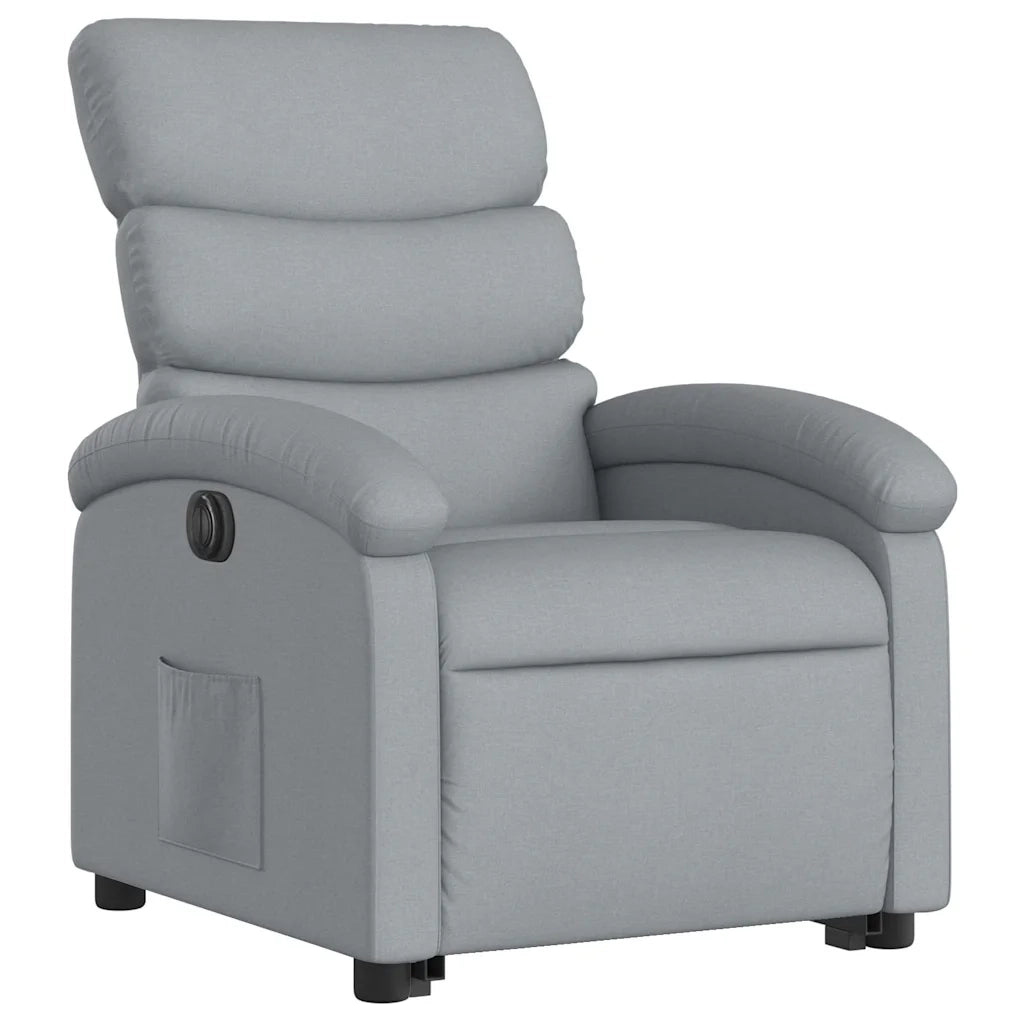 Poltrona Reclinante Alzapersona Elettrica Grigio Chiaro Tessuto 3204002