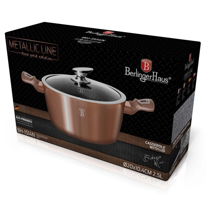 Berlinger Haus BH-1515 Pentola rivestita in granito oro rosa da 24 cm