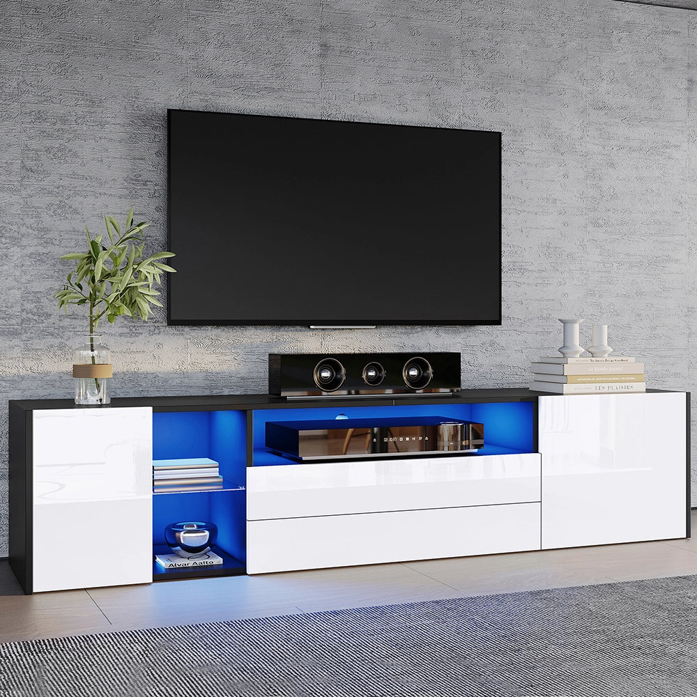 Mobile TV bicolore - Xylo - 180x40x45cm LED 2 ante 2 cassetti