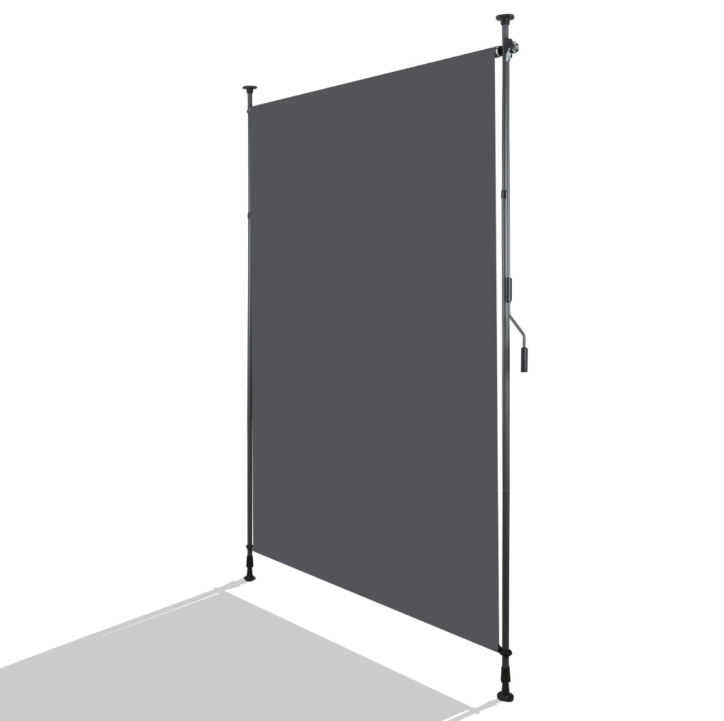 Tenda verticale da esterno regolabile con manovella; 220-310 cm; in poliestere grigio scuro