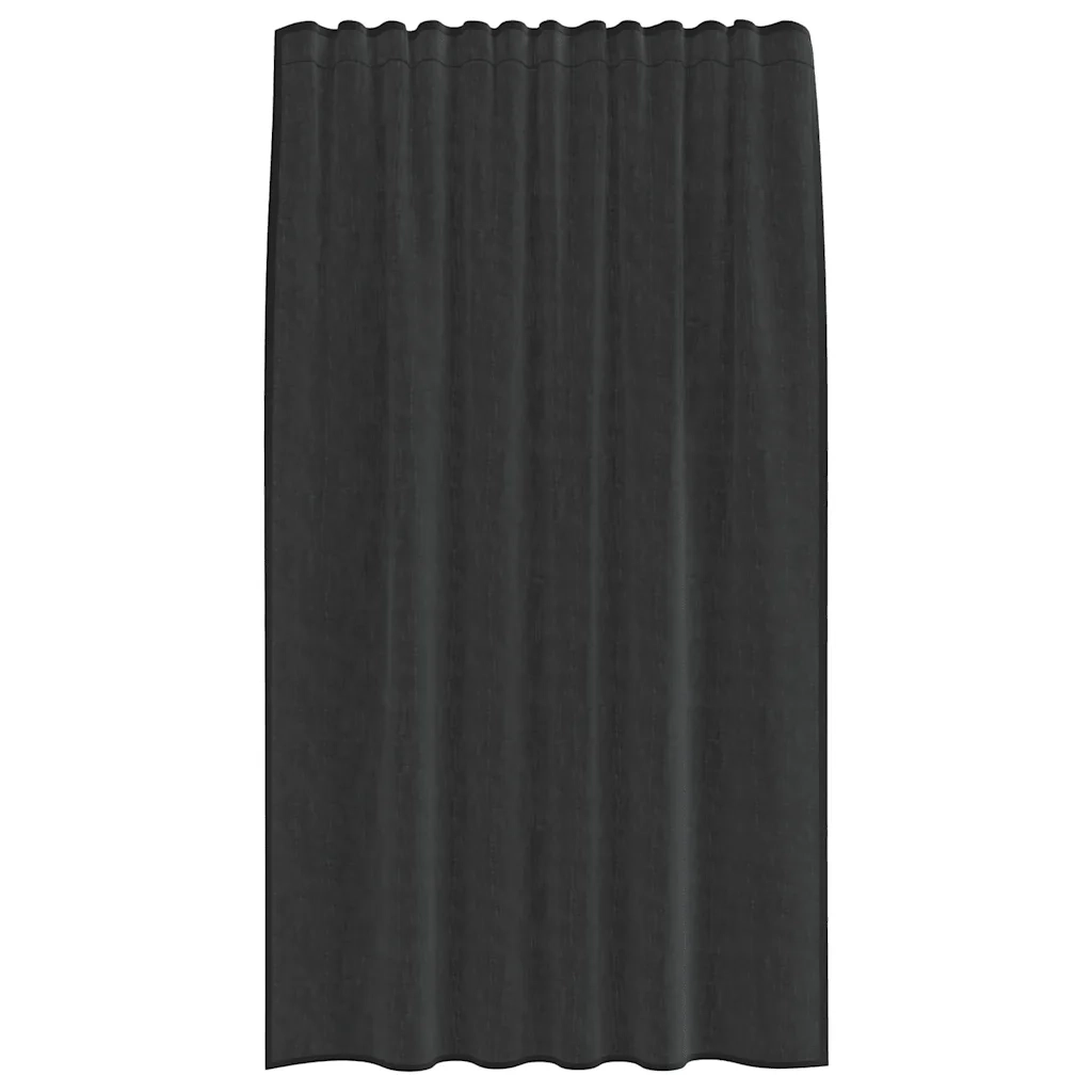 Tende in Voile con Tasche per Aste 2 pz Nero