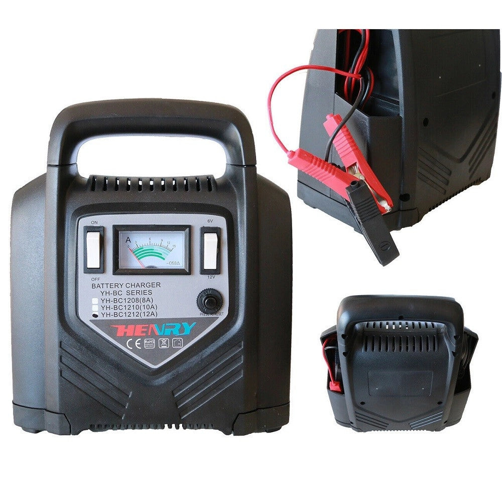 Trade Shop - Caricabatteria Auto 12v Moto 6v Carica Batterie 12a Accesori 6v 12v Bc-1212 -