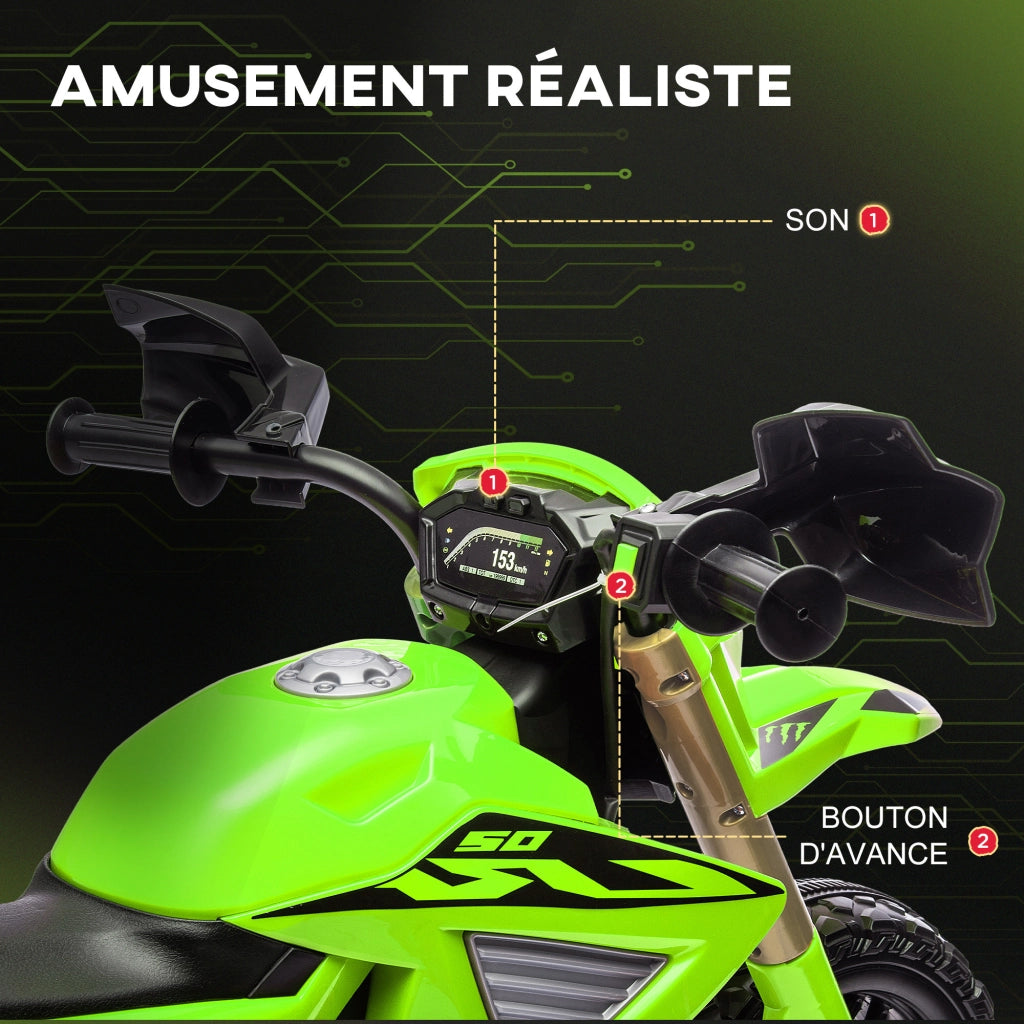 Moto Elettrica per Bambini ¨C zephmum ¨C Verde, 6V, 30KG