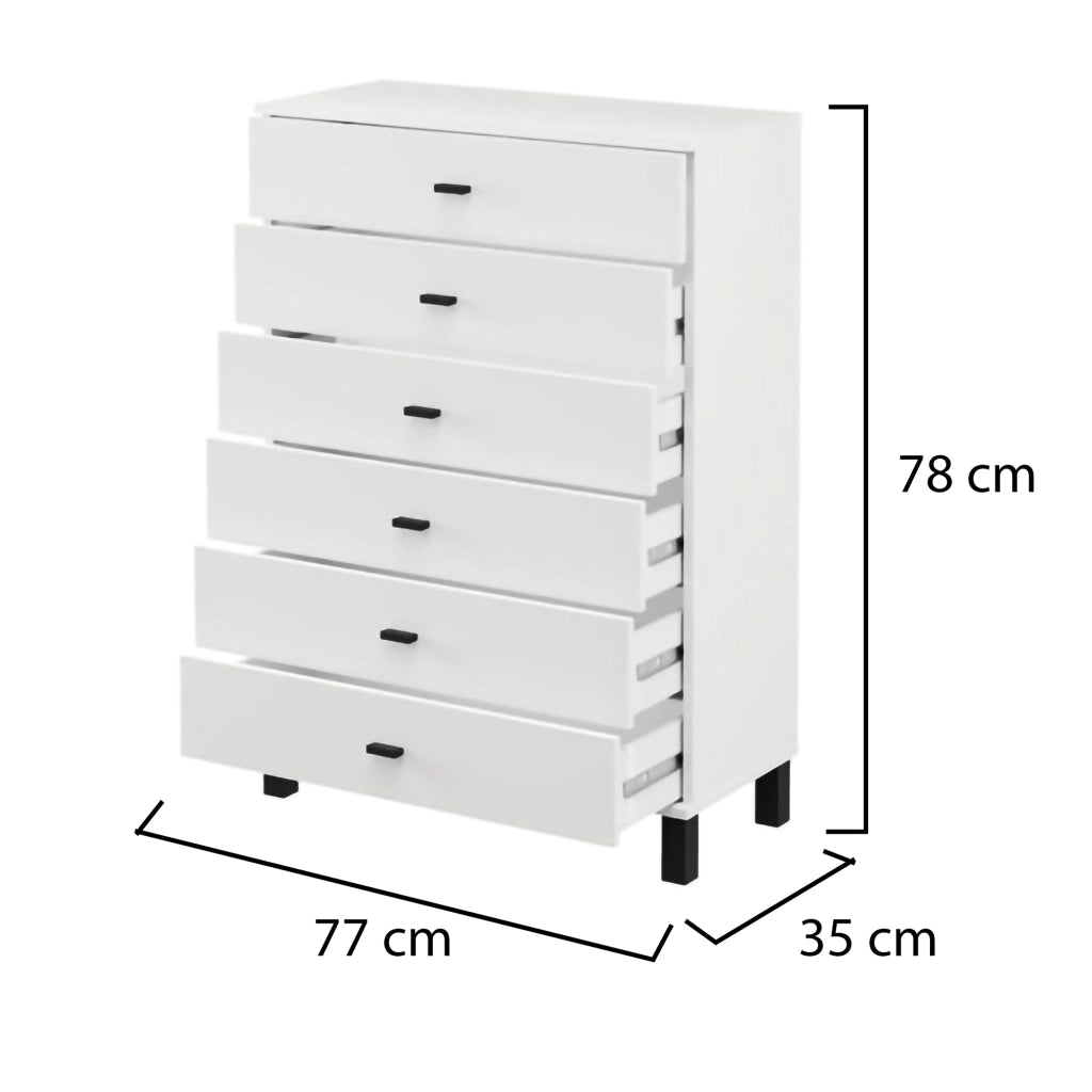 Madia Otaval, Credenza un Ripiano, 77x35x78h cm Bianco