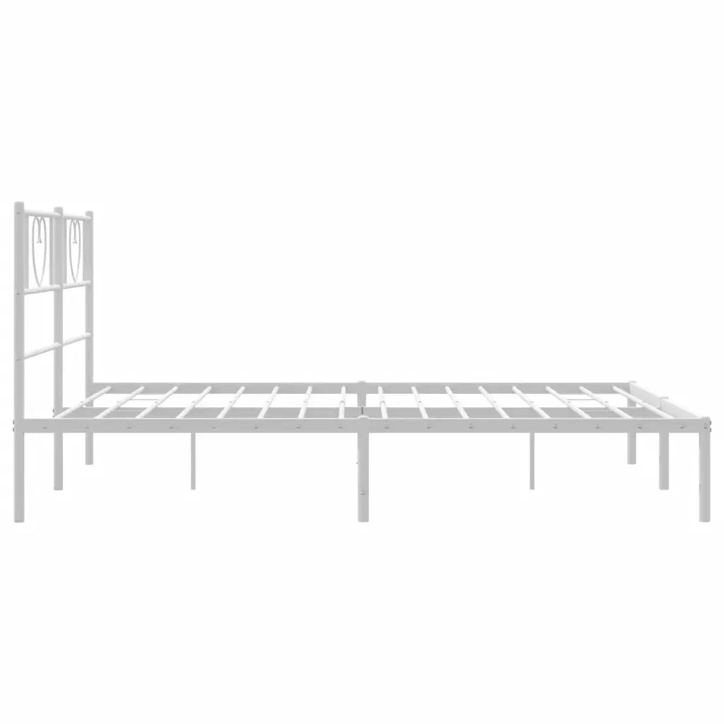 Giroletto con Testiera Metallo Bianco 140x190 cm 355512