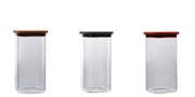 1 Pezzo Barattolo da Cucina in Vetro Borosilicato 21 x 11 x 11 cm 3 Colori