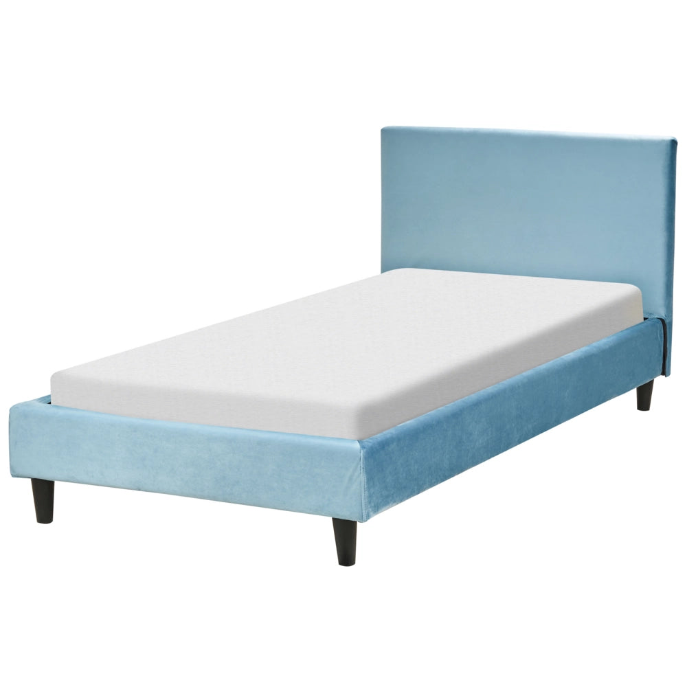 Fodera per telaio letto in velluto azzurro 90 x 200 cm Sfoderabile Lavabile stile retrò