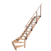 NOVESTA - Scala in legno diritta a un quarto di giro con balaustra